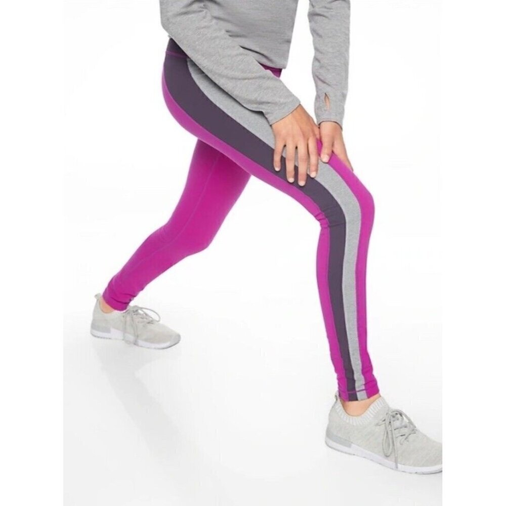 Athleta Girl Colorblock Tight‎ Girls 14 XL Rose Verbena Purple Leggings Athletic